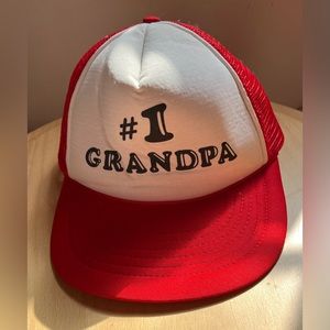 Fantastic Vintage Foam Mesh Trucker Hat #1 Grandpa SnapBack Red White EUC